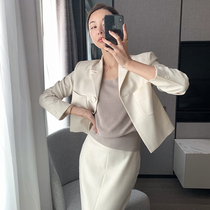 Aunt Cui customized private clothes cheese white short suit suit female fashion temperament two-piece Western temperament skirt