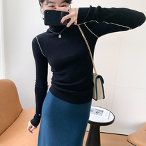 Choi Aunt Customized Gingerbread Man Bangs on Stacked Collar Sheep Sweatshirt High Neckline for a bottom-knit weasel-knit woman