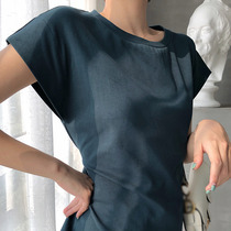  Aunt Cui customized slimming miracle princess line short-sleeved t-shirt womens waist slimming small mind solid color top summer