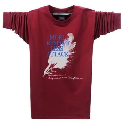Học sinh nam áo thun cotton dày Quần áo nam rộng rãi cộng với phân bón XL chất béo áo len mùa thu áo khoác đáy - Cực lớn đồ nam