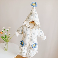 Синий, в цветочек