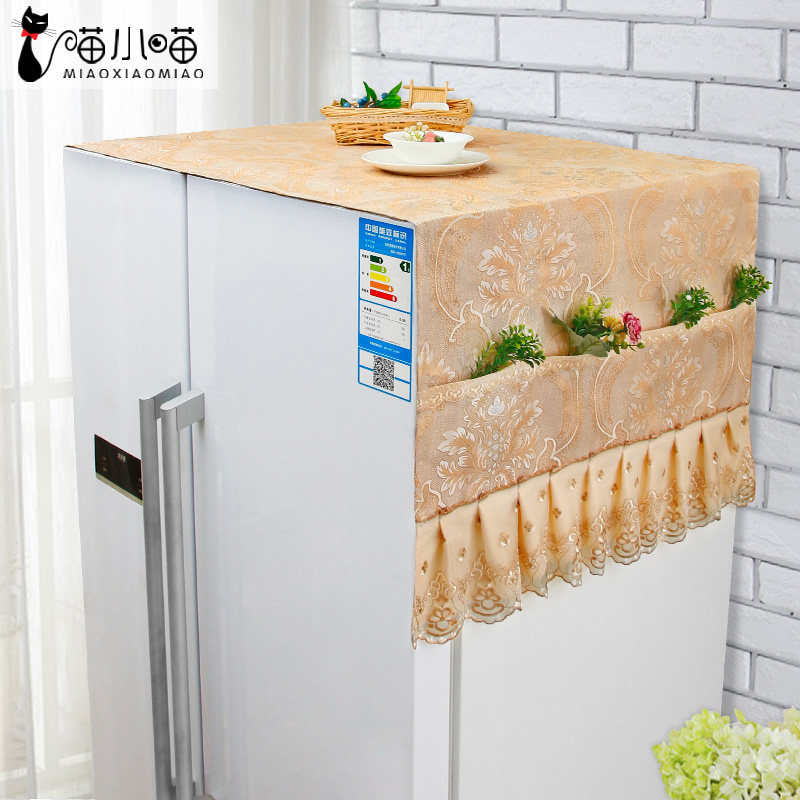 Lace double door refrigerator cover refrigerator dust cover refrigerator cover cloth dust cloth single door double door storage bag
