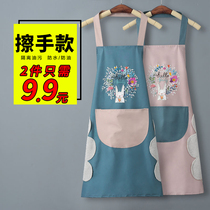 Kitchen hand wiping apron waterproof and oil-proof cooking coverall fashion home men and women fabric apron work thick style adult