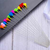 Ear picking tool Bamboo handle color goose feather stick Ear pick ear scoop Ear scoop Ear sweep Ear scratching ear cover colorful flat head