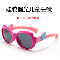 Small Angel Silicone Polarized Child Sunglasses Girl 3-9-year-old fashion tide Anti-UV sunglasses little girl New