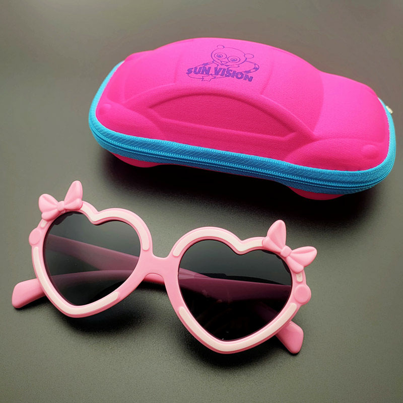 Children's glasses girls heart-shaped princess love baby sunglasses sunshade sunscreen anti-UV polarized sunglasses tide