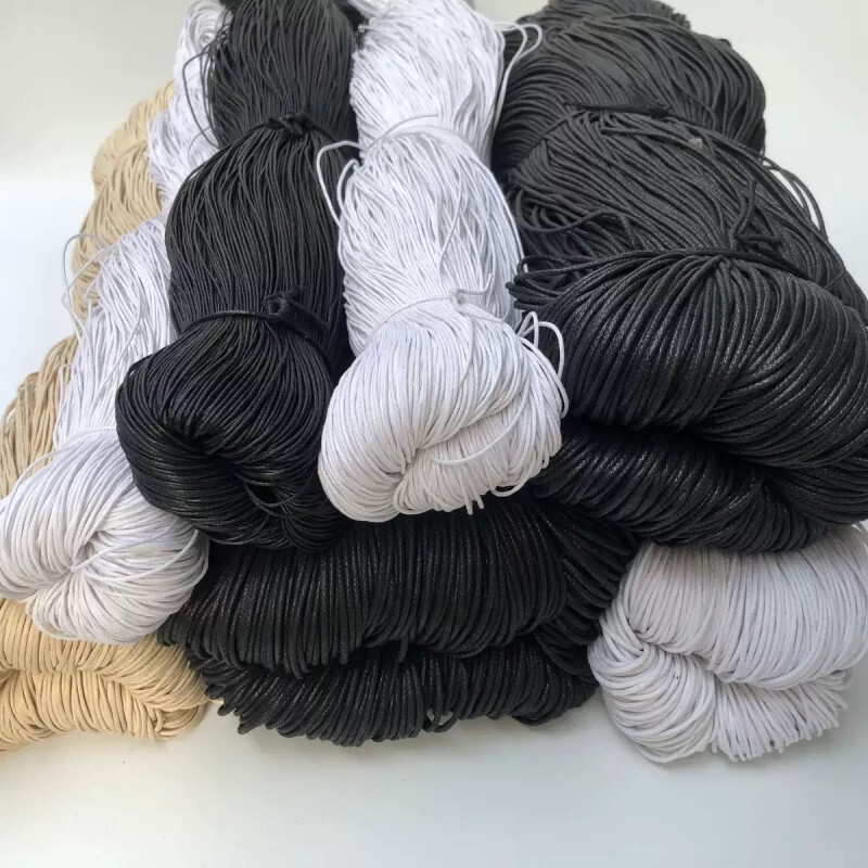 Domestic Wax Thread Hand-Woven DIY Food Bag Lanyard Thread Tag Jewelry Black and White Thick Round Shoelace Wax Rope