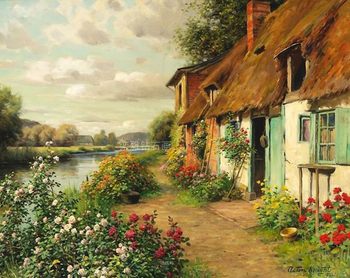 DIY Square Diamond ເພັດເຕັມສີ Brick Embroidery Riverside Garden House Knight Landscape Painting Oil Paste Diamond Cross Stitch