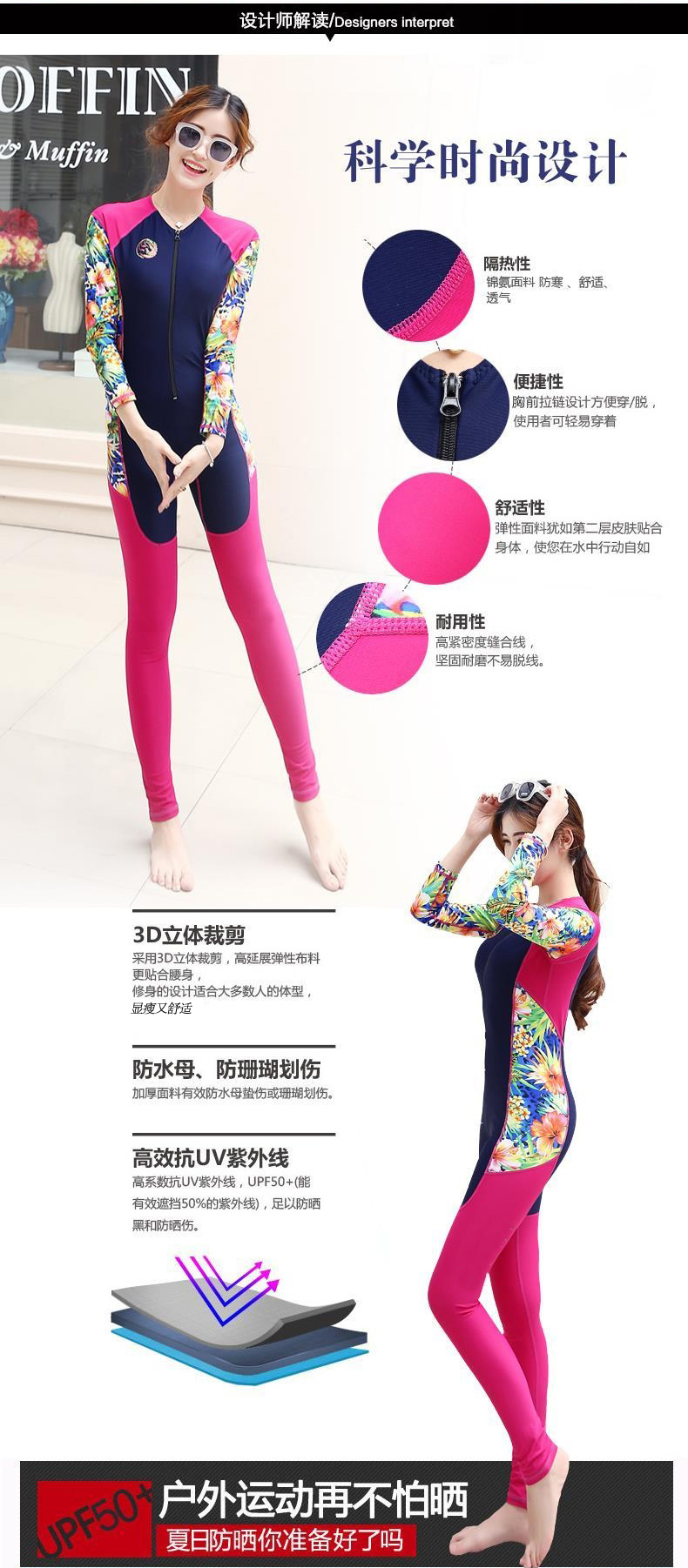 Lặn chống nắng Hàn Quốc quần dài tay boxer áo tắm ấm áp đôi nữ phù hợp với quần áo bơi Quần áo bơi XL mỏng - Vài đồ bơi đồ đôi đi biển nam nữ