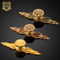 Armoured Tongwei bronze antique single-hole handle and European and American style clothes closet handle pure copper drawer pull handle LF-037 #
