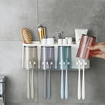 Bathroom toothbrush holder Non-perforated brushing cup Mouthwash cup Toothpaste extruder Washstand Toilet shelf set