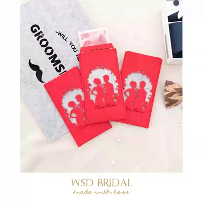 wsd bridal High-end Western-style hollow Newlywed red Envelope Gift gold bag Wedding creative personality money red envelope