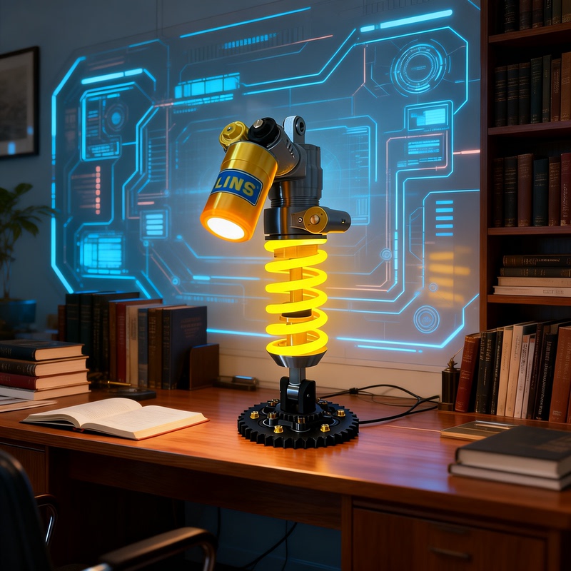 Ohlins Shock Absorber Desk Lamp 3D Printed Metal Texture Car Gaming Room Atmosphere Light Gift Industrial Style Ornament