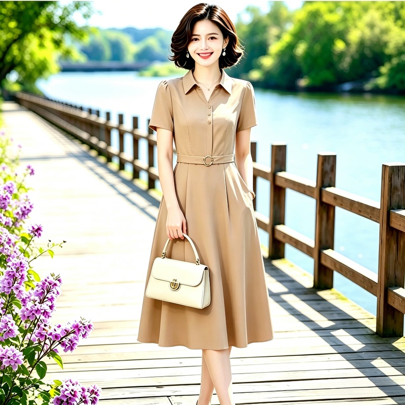 Silk Mulberry Silk Dress 2026 Summer New Style Light and Mature Elegant Waist-Slimming Fashionable Mid-Length Dress with a Sense of Style