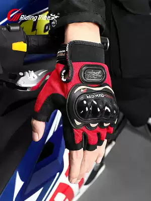 Riding tribal motorcycle half-finger gloves men's summer thin breathable summer cycling female half-knight motorcycle