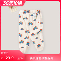 Spring-style Bajia bala childrens pants pure cotton in childrens girls printed underpants to wear out-of-gear casual pants