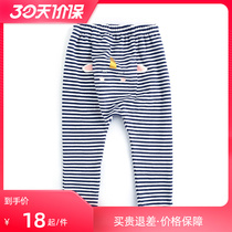 Bajia 1-3 years old toddler spring new long pants mid waist neutral boy girl casual pants loose comfort cotton