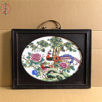 Jingdezhen pastel porcelain plate painting masterpiece hand-painted classical housewarming living room ceramic painting mural painting flower and bird beauty decoration