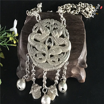 Baby Baby Bell silver lock necklace pendant silver jewelry long life rich S925 sterling silver lock piece safe collection Double Dragon