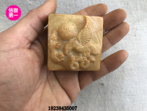 Hot sale antique jade Jade antique carving jade imitation Unearthed High ancient jade pendant craft War Red map seal