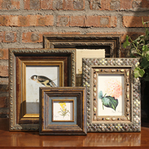 American photo wall decoration photo frame hanging wall creative light luxury diamond hanging painting retro restaurant solid wood European style photo wall