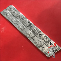 Doing old antique four treasures white copper silver-plated calligraphy pure copper paperweight ruler antique decoration Twelve Emperors of the Qing Dynasty