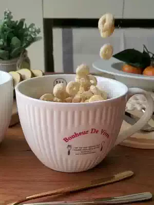 Breakfast cup oats European cute bubble special cup bowl ceramic milk instant noodles mug large capacity home personality