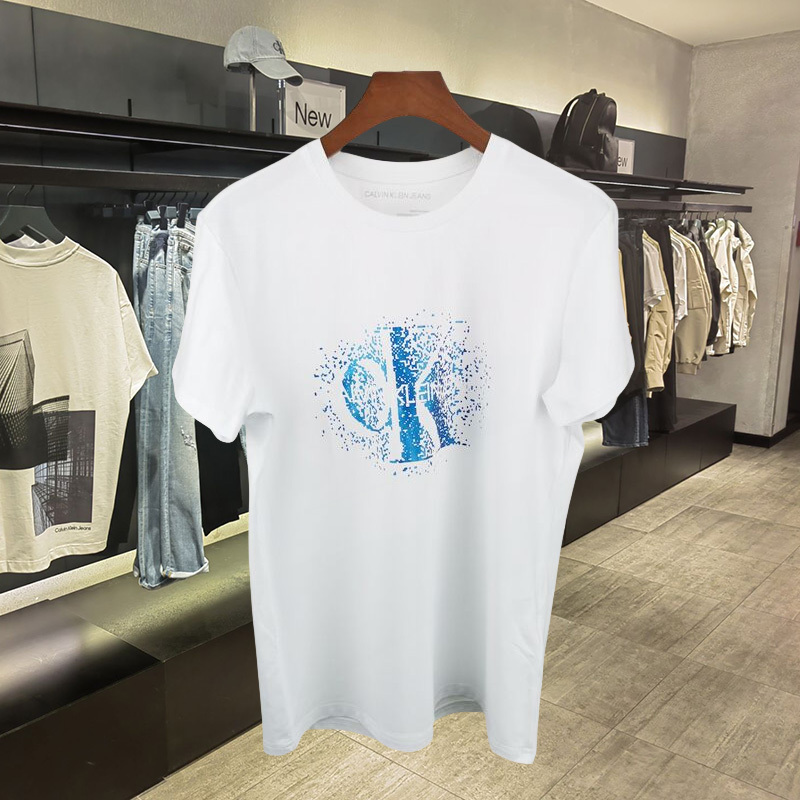 {Outlet Selection} Ck Short-Sleeve T-Shirt for Men, New Summer Trendy Printed Logo Youth Ckt Shirt Top Half-Sleeve