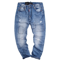 Store 1680 summer pick-up girls trendy texture good mens slim toe denim ankle-length pants mens pants