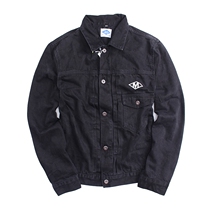 Time flies Japanese Black Tide style ins good texture mens slim cotton denim jacket mens coat