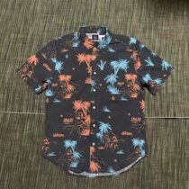 No wave net flower shirt small crowdsourced bull stock texture good small number of men sashimi short sleeve shirt man shirt