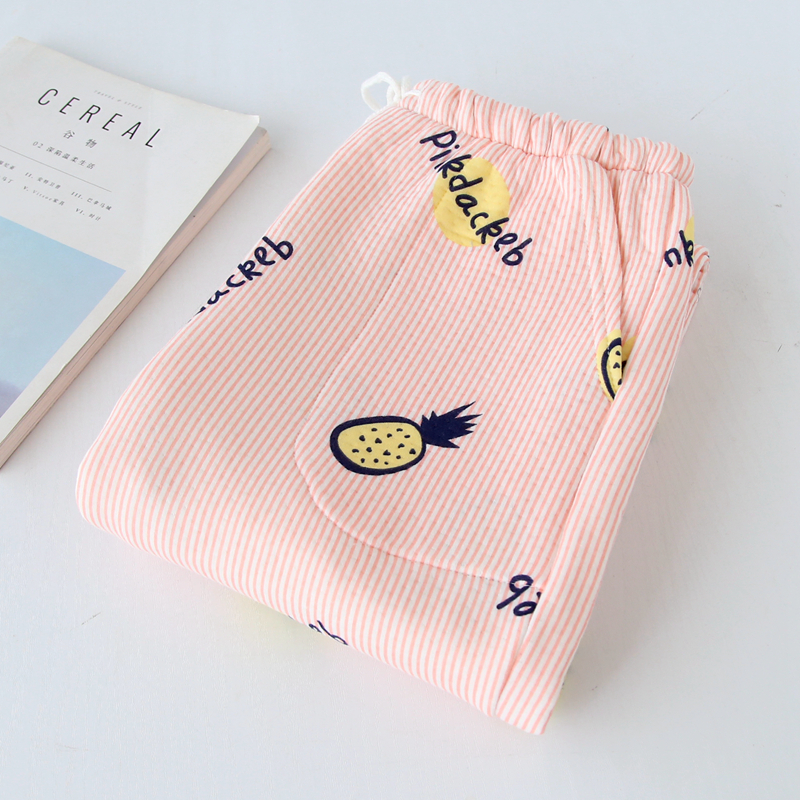 Quần ngủ nữ cotton mới quần dày giản dị mùa thu và mùa đông dệt kim cotton ấm không khí lớp tăng thời trang mặc nhà