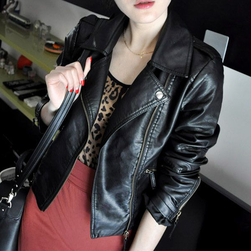Autumn New Korean Style Short Leather Jacket for Women, Pu Biker Jacket, Plus Size Women's Fitted Top, Blazer Jacket