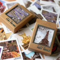 Card European landscape Retro street view hand account decorative card Lomo card message card Boxed 40 pieces
