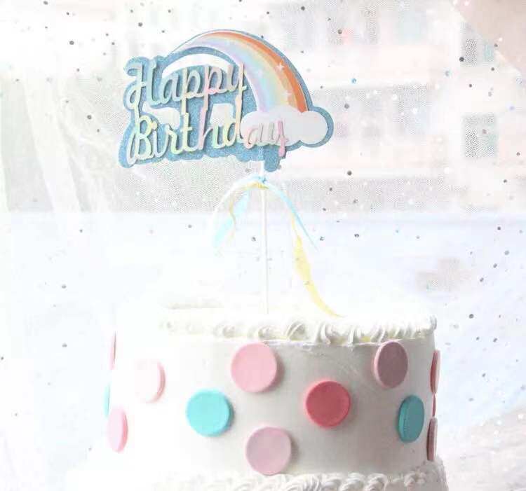 ins Red Birthday Cake Decoration Cute ultra - flash hot balloon clouds