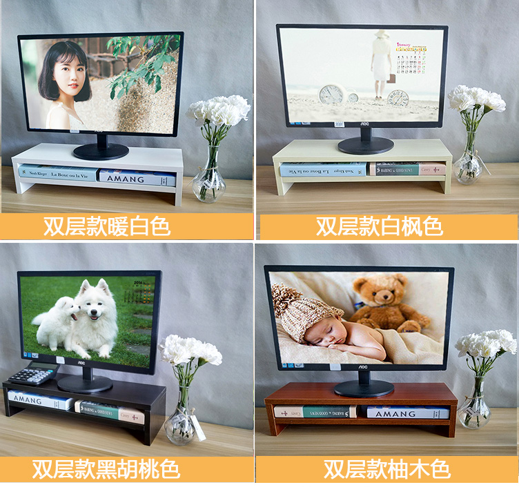 Màn hình máy tính tăng bàn giá sách nhỏ lưu trữ bàn phím lưu trữ kệ kệ màn hình tăng chiều cao cơ sở khung - Kệ tủ sách giá rẻ