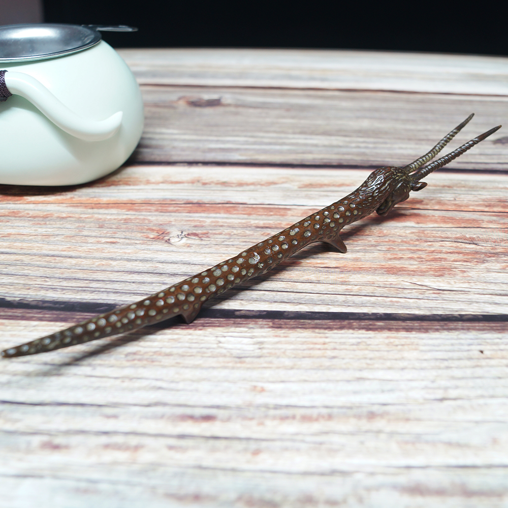 Su Industrial Retro Pure Bronze Deer Pot Cross Tea Play Desk Pending Pen Shelf Swing Parts Manufacturer