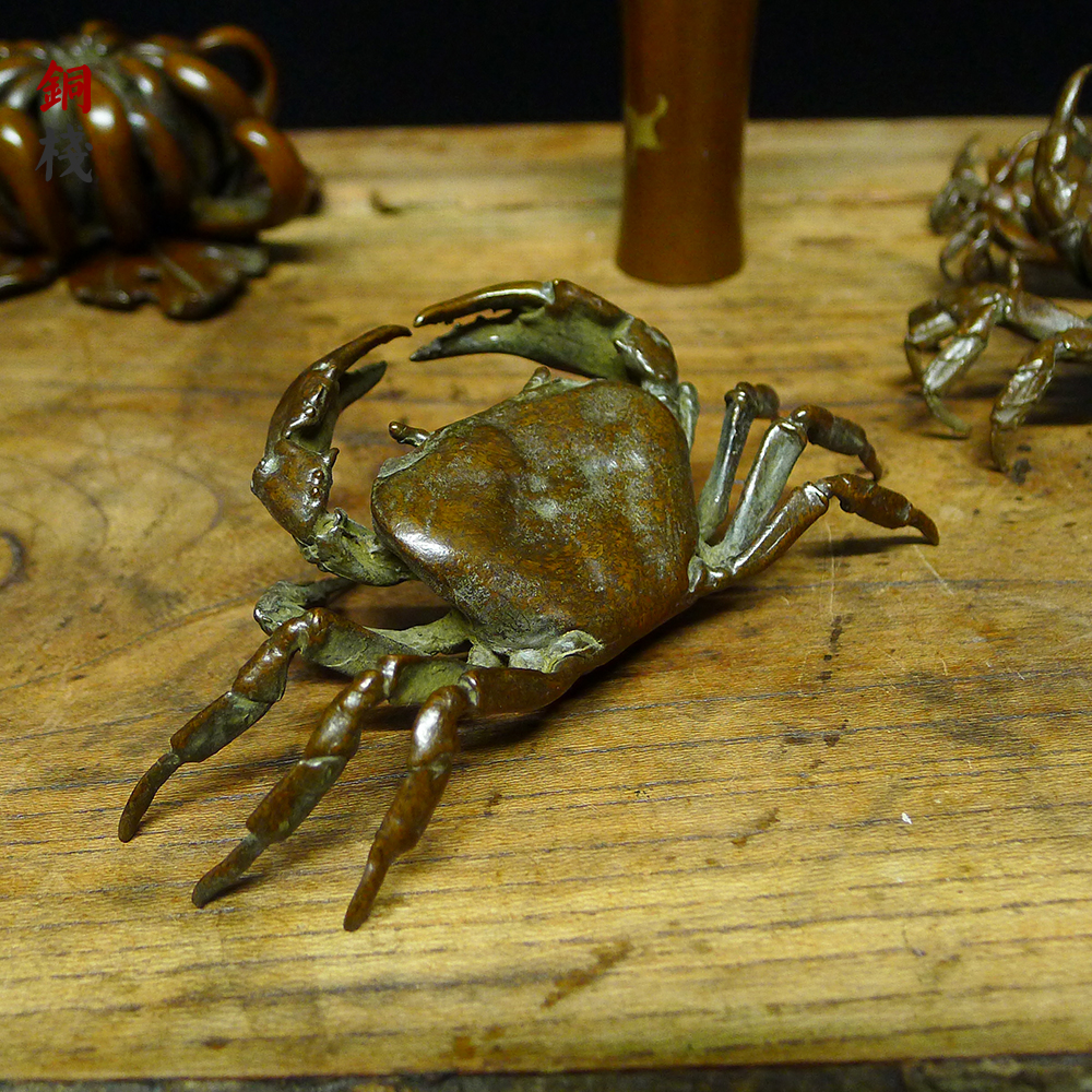 Sugong solid copper crab ornaments fragrant ceremony tea ceremony tea pet tea treasure cover accessories home accessories landscape ornaments