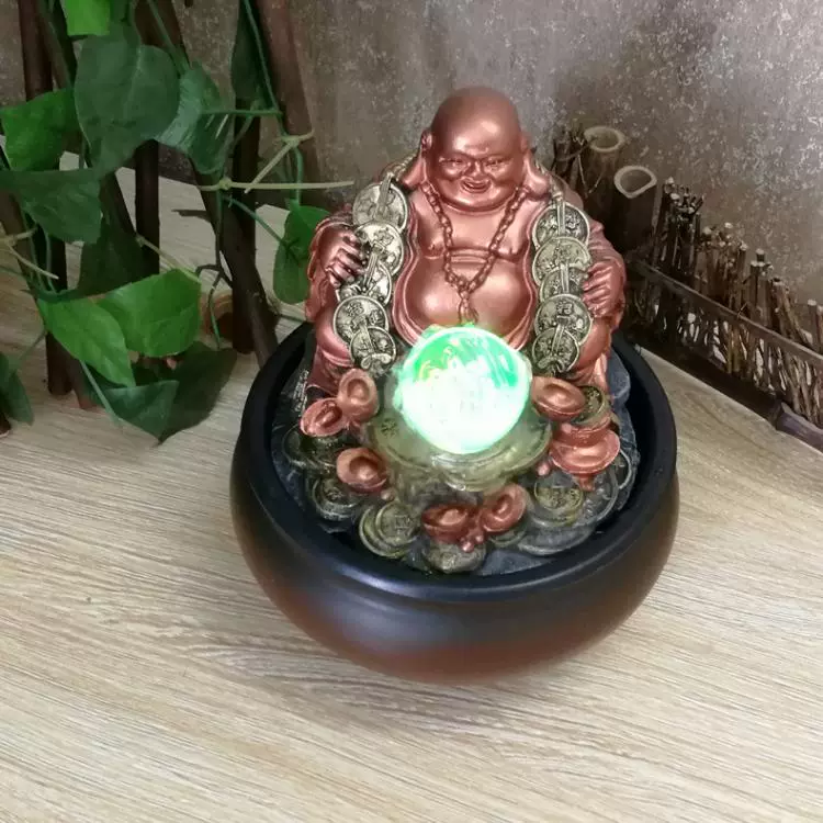 Phong cách Trung Quốc Phong thủy bóng nước đài phun nước trang trí văn phòng máy tính để bàn phòng khách may mắn trang trí nhà mở