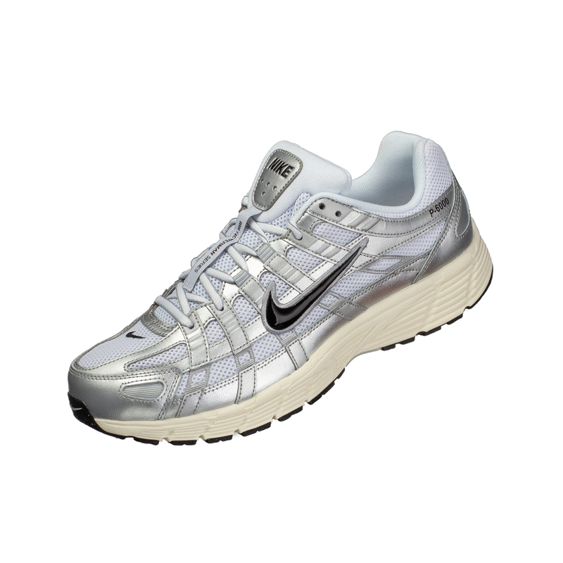 Nike P-6000 Comfortable and Versatile Low-Top Retro Lifestyle Running Shoes Silver Unisex Cd6404-105