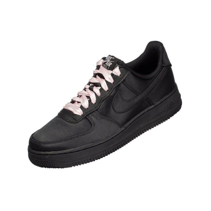 Nike Air Force 1 Triple Black Satin Trendy Retro Casual Shoes Ih2034-010