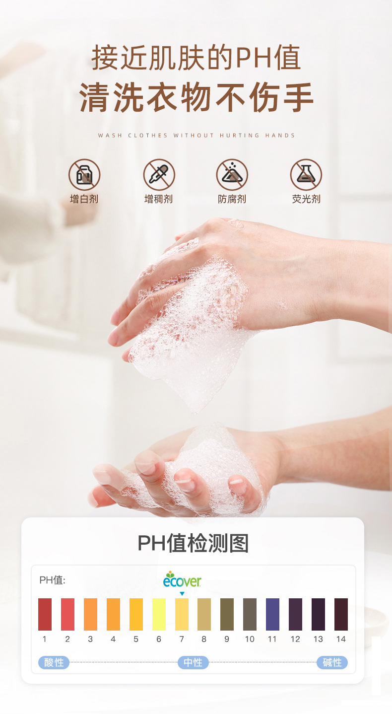 比利时产 欧维洁ecover 适合真丝/羊绒衫制品 中性洗涤剂 750ml 图11