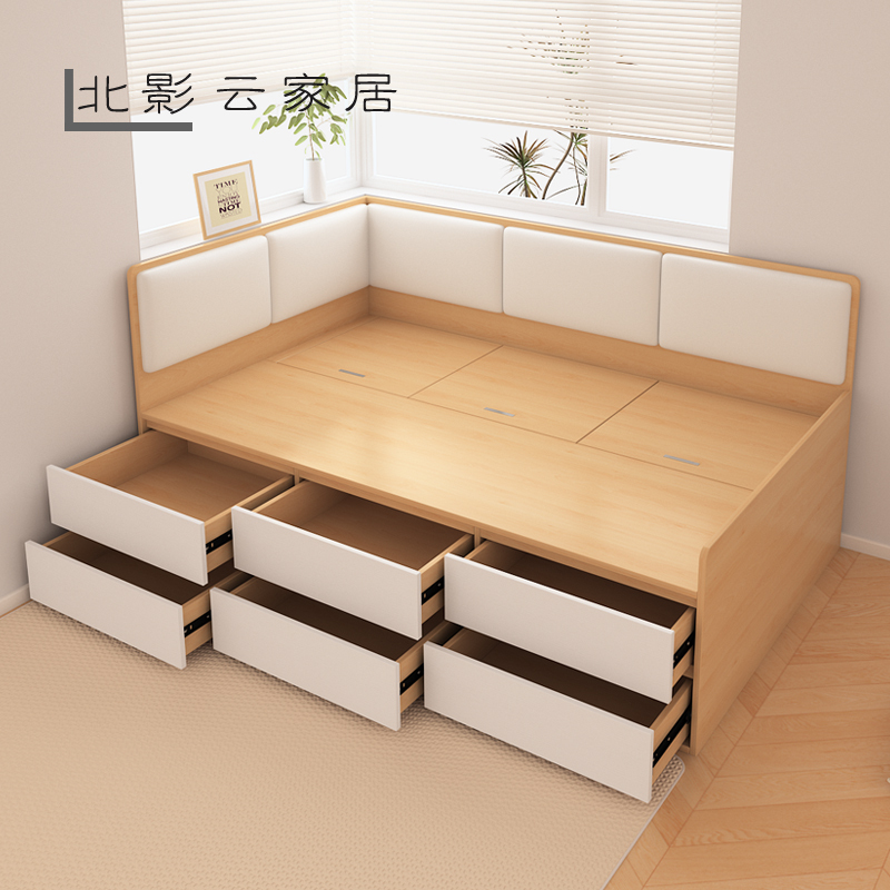 Tatami Bed Bedroom Solid Wood Drawer Bed Storage Bed 1.2m High Box Storage Small Apartment Multifunctional Sofa Bed
