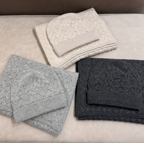 Демисезонная кашемировая шапка, удерживающий тепло шарф, трикотажный комплект