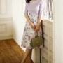 19 mùa xuân và mùa hè Nhật Bản tùy chỉnh vườn hoa in váy khóa thắt lưng cao eo ô váy - Váy chân váy ngắn chữ a