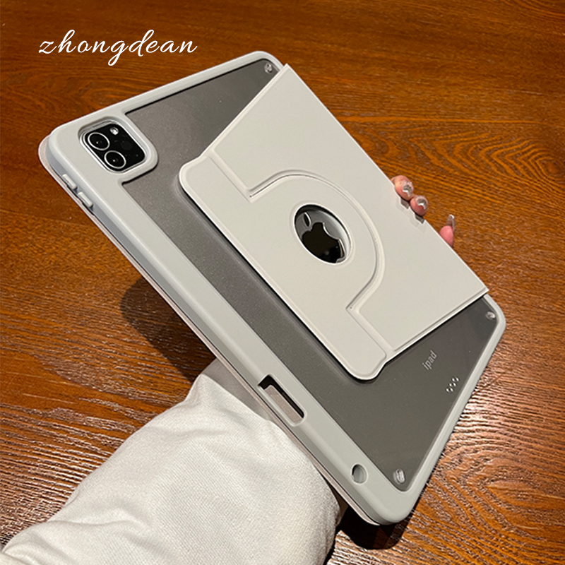 360-Degree Rotating Magnetic Detachable Protective Case for Apple iPad 11inch Tablet, Compatible with Air7/6/5 with Pen Slot, Mini7/6, Shockproof, Pro 11inch Full-Cover Solid Color, Hard Shell Anti-Bend Book-Style Case