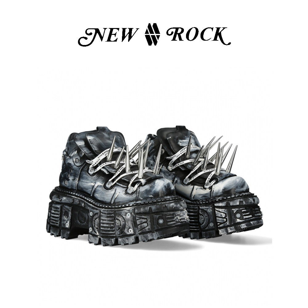 New Rock - официальный аутентичный испанский модный бренд новой и старой серии обуви на танкетке с металлическими шипами на платформе