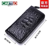 Длинный импортный бумажник, маленькая сумка клатч с молнией, из натуральной кожи