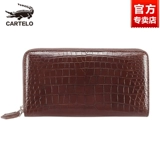 Мужская маленькая сумка клатч, вместительная и большая подарочная коробка, длинный мобильный телефон, бумажник, крокодил, из натуральной кожи