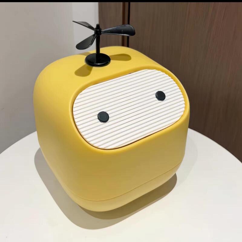 Desktop Trash Can for Home Use, Countertop-Style Ninja Trash Storage Bin with Lid, Press-Type Mini Car Tissue Basket